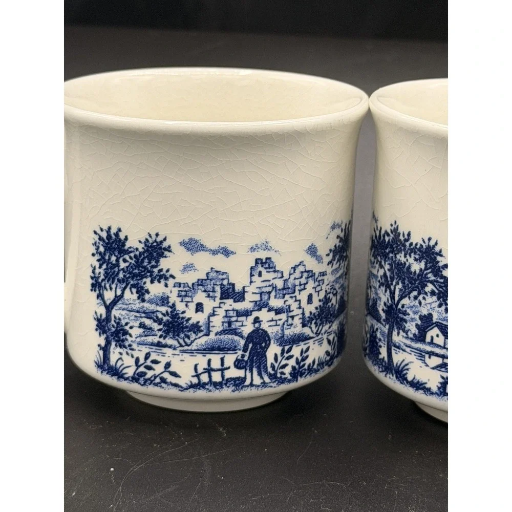 Set Of 3 Churchill Currier & Ives Harvest Heritage Flat Cups